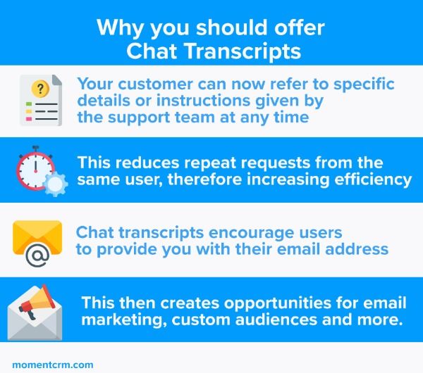 Why you should offer chat transcripts